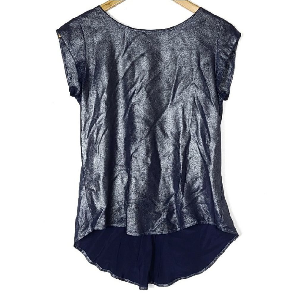 Fossil Blue Metallic Hi-Low Shirt
